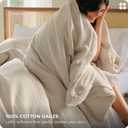 Bedsure Muslin Duvet Cover King Size - 100% Cotton 3-Layer Gauze Duvet Cover PureWoven Ultra-Soft & Breathable Bedding Set with Zipper Closure and 8 Corner Ties (Linen, King, 104"x90")