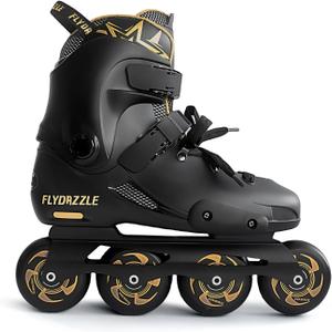 FLYDAZZLE Inline Skates for Men Urban - Freeride Slalom City Street Skating, Hard Boot ABEC-9 Bearing Ankle Support, Bonus Insoles Laces (US 8.5-9)