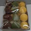 Christmas Ornaments Set of 12, 3.15" Flocked Velvet Balls with Hand Painted Designs, Elegant Christmas Tree Decorations in Gift Box (Brown&green)