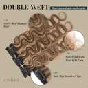 Short Hair Extensions Clip ins,S-noilite Short Clip in Hair Extensions Real Human Hair,Wavy Mini Hairpieces for Add Volume and Highlights,6 Pieces 31g 10 inch Medium Brown Mixed Dark Blonde