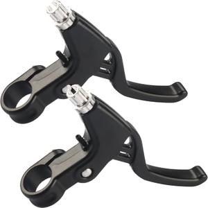 Universal 2.2cm Bike Brake Levers Aluminum Alloy V-Brake Handlebar Bicycle Brake Handle for Most Bicycle, Mountain Bike, Road Bike 1 Pair (Black)