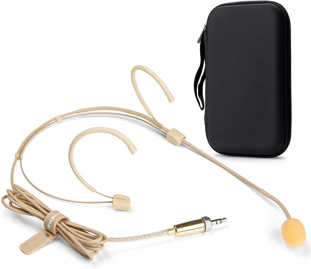 Premium Dual Earhook Face Microphone, 3.5mm Screw Lock Plug for Sennheiser Wireless System, Wired, Microphone