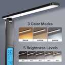 LAOPAO Desk Lamp with Wireless Charger: USB Charging Port, Table Lamp with Clock, Desk Lamps for Home Office College Dorm Room Essentials