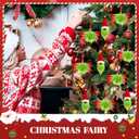 Soulchen 24 Pcs Christmas Lime Green Gnomes Ornaments and Furry Xmas Bows Set Christmas Tree Ornaments Handmade Dwarfs 12 Furry Gnome and 12 Plush Bows for Xmas Tree Decoration Table Tiered Tray Decor