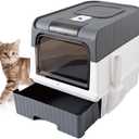 Enclosed Totally Cat Litter Box with Lid, Kitty Litter Boxes with Anti-Splashing Easy to Clean Drawer Type Tray, Covered Kitten Litter Box, Front Entry Top Exit, 18.5x14.4x13.4 Inches