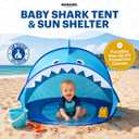 USA Based, Baby Beach Tent & Sun Shelter – Portable Pop-Up UV Protection Canopy with Sand Stakes Baby Sun Shade for Beach, Pool, Travel & Outdoor Use – UPF 50+, Shark, 47.5" x 31.5"