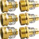 Hourleey Garden Hose Repair 1/2 Inch, Aluminum Mender Hose Connector Fitting with Clamp, Fit 1/2" Male & Female Hose Connector, 3 Sets