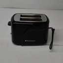 Toastmaster 2-Slice Toaster - Black with Stainless Steel - Kitchen Essential for Sandwich Bread & Breakfast Toast - Toaster with Wide Slots, High Rise Toast Lift & Cool-Touch Exterior