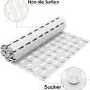 BEMISO Shower Mat Non Slip Bathtub Mat with Suction Cups and Drain Holes 37.4 x15.7 Inch Bath Mat for Tub & Shower.Easy Dry,Easy to Cut,Eco-Friendly