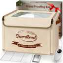 Extra Large Folding Bread Proofing Box, Dough Proofer 68-104F Temp Control 1-48H Timer, Sourdough Starter Warmer with Metal Rack, Foldable Proofing Basket for Baking Pizza Yogurt Soften Butter Choc