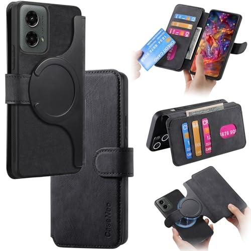 Fofvccv Detachable Wallet Case for Motorola Moto G-5G-2024/Moto G-Play-5G-2024 with Card Holder, 2 in 1 PU Leather Magnetic Kickstand Flip Folio Cover for Moto G 5G 2024/G Play 5G 2024 CXMG Black