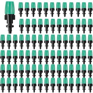 50 Pcs 1/4" Adjustable Atomizing Nozzles Drip Irrigation Spray Emitters, 1/4 Inch Drip Irrigation Nozzles Atomizing Irrigation Sprinkler Heads for Garden Agricultural Irrigation Patio Misting System