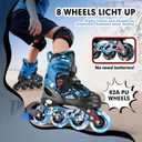 Kuxuan Boys Adjustable Inline Skates with Light up Wheels, Fun Illuminating Skates for Kids Girls Youth  S