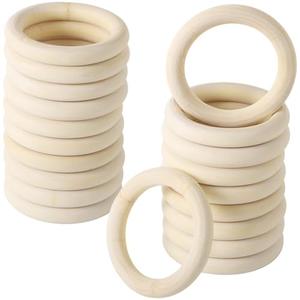 10 Pcs Wooden Rings for Craft, 4 Inch Unfinished Wooden Rings, Natural Wood Rings for DIY Projects Jewelry Making (Inner 2.6 inch)