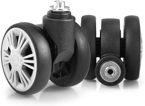 Zoofen Luggage Replacement Wheels 2 pcs Suitcase Replacement Wheels Wear-Resistant Luggage Wheels for Most Suitcase Repair Silver
