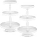 Maxdot 2 Pcs 3 Tier Cupcake Stand Holder, Round Cupcake Stand Serving Tray, Metal Tiered Tray Pastry Dessert Cake Tower Display Stand for Baby Shower Tea Party, Wedding and Birthday (White)