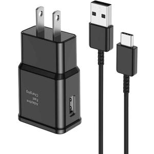 Fast Charger for Samsung 6FT Type C Fast Charging Cable Cord with Android Phone USB Wall Charger Block for Samsung Galaxy S10 S9 S8 Plus/Note 20 10 9 8/S20 S21 S22 S23 S24 Ultra/A52 53 54 55