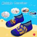 WateLves Kids Water Shoes Toddler Girls Boys Barefoot Non-Slip Quick Dry Aqua Socks for Beach Swim Walking (1-2 Little Kid, Excavator)