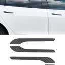 Matte Real Carbon Fiber Door Handle Covers for Tesla Model 3 Highland 2017-2024 / Model Y 2020-2023 4PCS Door Handle Protector Covers Exterior Accessories