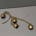 Christmas Hanging Large Cow Bells - Rustic Golden Metal Bells for Farmhouse, Garden & Holiday Décor (Medium Rope (Set 4)