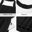 MEROKEETY Women's Summer Halter Neck Mini Dress 2026 Cute Ruched Waist A-line Flowy Graduation Cocktail Party Short Dresses (Black, XL)