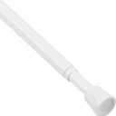 TYRON 1Pcs White Tension Rod 18 to 28 Inch, Adjustable Small Tension Curtain Rod, Spring Loaded Curtain Rods for Window No Drill