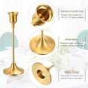 PATIKIL Gold Candlestick Holder Set of 3 Candle Stick Vintage Long Taper Candle Holders Fits 3/4" Candles for Halloween Christmas Wedding Dining Table Decor