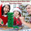 Christmas Wooden Blocks Stacking Game, Green Tree Collapsible Tower Game for Family Game Nights, Parties & Festive Decor, Suitable for Indoor/Outdoor Play