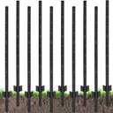 Fence Posts 3 Feet, Heavy Duty Metal Fence Post with U-Channel, Steel Fence U Post for Wire Fencing Steel Post for Yard, Outdoor Wire (10 Pack)
