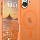 SUPFINE Magnetic for iPhone 17 Case (Compatible with MagSafe)(Military Grade Drop Protection) Translucent Matte Shockproof with Anti-Fingerprint Phone Cover,Starry Orange