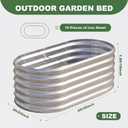 AHEONLAR 3 Pack 4×2×1.5ft Galvanized Raised Garden Bed Outdoor, Sturdy Planter Boxes for Vegetables, Fruits, Flowers and Plants, Easy Assembly, Silver