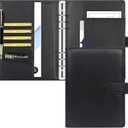 Toplive A5 Binder 6 Ring Loose Leaf Personal Planner Binder Cover Matte Black Business Portfolio Folder for Interview, Conference,6 Ring A5 Binder