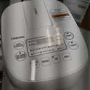 Toshiba Mini Rice Cooker, 3 Cups Uncooked, for 1-3 People, Steamer and Warmer, Fuzzy Logic, One-Touch Cooking, 24-Hour Delay Timer, Auto Keep Warm, White