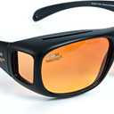 Headlight Glasses with Polarized LED GlareCut Technology (Fits Over Prescription)  Anti-Glare Night Driving Glasses for Men & Women, UV Protection, CarryCase