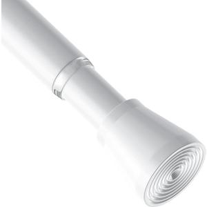 Spring Tension Curtain Rod Adjustable Length 41-74 Inches, No Drilling, Tension Rod Suitable for Windows, Bathroom, Cabinets, Wardrobes （White)