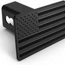 2 Inch American Flag Trailer Hitch Cover Plug with 7/8-Inch Pin Diameter Trailer Hitch Lock,Patriotic Truck SUV Accessory,Black