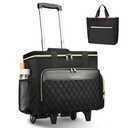 Ytonet Rolling Teacher Bag, X-Large Rolling Cart for Teachers with Detachable Dolly & File Tote Bag, 17.3 Inch Roller Briefcase for Women Office Work Craft Nurse, Teacher Essentials Supply Organizer