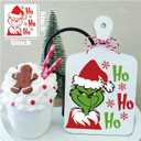 Christmas Stencils for Crafts Small Reusable Christmas Holiday Stencils for Painting on Wood Board Sign Door Hanger Wall (12 Christmas), large, white