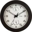 Equity by La Crosse 10 Inch in/Out Brown Wall Clock with Thermometer and Hygrometer (29005)