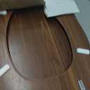 Angol Shiold Elongated Wooden Toilet Seat with Zinc Alloy Hinges, Easy to Install and Clean, Anti-pinch, Walnut