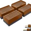 ANNKUT Furniture Risers 1.5 inch, Rectangle Adjustable Risers Blocks for Bed Sofa Table and Couch LiftingHeavy Duty Support Up to 1,300 Lbs (4 Pack-Brown)