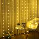 Glooglitter 160 LED Star Curtain Lights 118'' x 78.7'' Star String Lights for Bedroom Fairy Twinkle Hanging Decoration Light Warm White USB Powered for Indoor Outdoor Projection Screen Nursery Decor