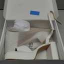 DREAM PAIRS Platform High Heels for Women Chunky Round Open Toe Ankle Strap Stylish Heeled Sandals for Party Prom Wedding (9.5, White-pu)