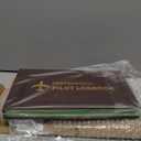 Gilprop 1 Pack Professional Pilot Logbook 128 Sheets Flight Logbook Brown Leather Hardcover Large Aircraft Record Book Aviation Gifts and Gear for Students Pilot