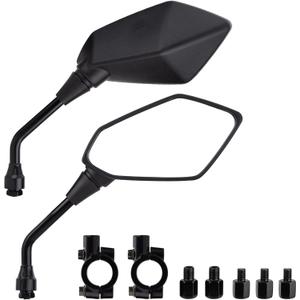 Universal Motorcycle Mirrors Hawk-eye Side Mirrors with 8/10MM Screw and 7/8" Handlebar Mount Clamp Compatible with Dirt Bike, Scooter, ATV, Moped
