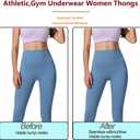Seamless Workout Underwear Cotton No Show Thongs Comfy No Panty Line Moisture-Wicking for Women Gym Anti Camel, L