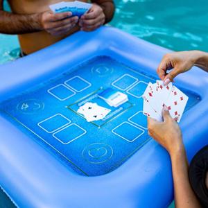 Poolcandy Floating Game Table with Waterproof Playing Cards  28 Inflatable Pool Card Table, Puncture-Resistant Vinyl, Self-Floating Poker Game Set