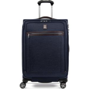 Travelpro Platinum Elite Softside Expandable Checked Luggage, 8 Wheel Spinner Suitcase, TSA Lock, Men and Women, True Navy Blue, Checked Medium 25-Inch