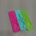 ONEBOM 3 Pack Fire Stick Remote Cover, Case for Firestick 4K / TV 2nd Gen (3rd Gen Pendant Design) Remote Control, Firestick Cover Glow in The Dark (Green Glow & Rose RED+Sky Blue Not Glow)