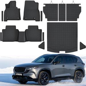 Floor Mats Compatible with Mazda CX-5 2026,All Weather Protection Duarble TPE Cargo Liner with Backrest Mats, Door Sill Guards Accessories Compatible with Mazda CX5 2026